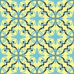 Seamless abstract tiled pattern web background, vintage symmetrical seamless pattern with waves