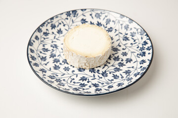 goat cheese on white background