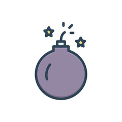 Color illustration  icon for bomb 