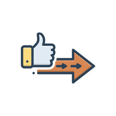 Color illustration  icon for proceed
