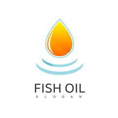 Fish Oil Logo With Droplet Symbol