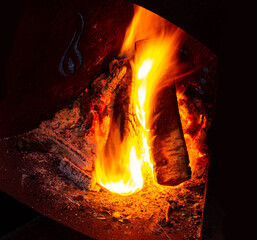 Bonfire burning