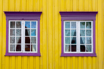 Yellow and purple windows