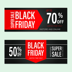 A set of Black Friday flyers for business, Commerce, promotion and advertising. Vector illustration.