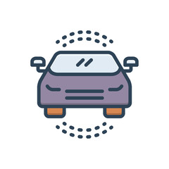 Color illustration icon for auto