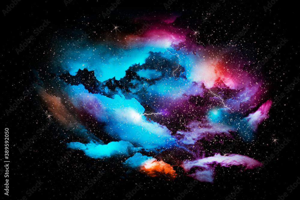 Wall mural colorful abstract universe textured background