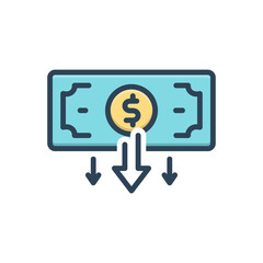 Color illustration icon for low