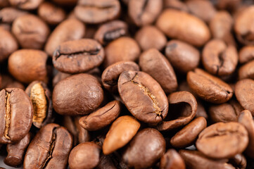 Naklejka premium Macro photography of coffee beans