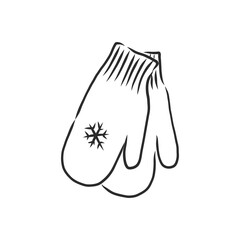 Baby mittens vector sketch icon isolated on background. Hand drawn Baby mittens icon. Baby mittens sketch icon for infographic, website or app.