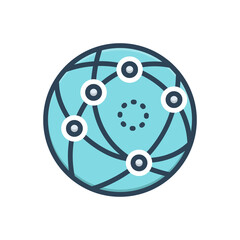 Color illustration icon for internet