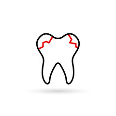 dental caries icon vector