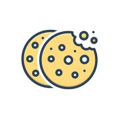 Color illustration icon for cookie