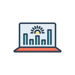 Color illustration icon for representation