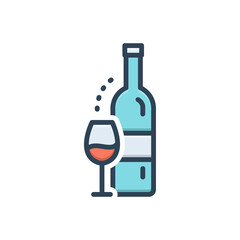 Color illustration icon for alcohol