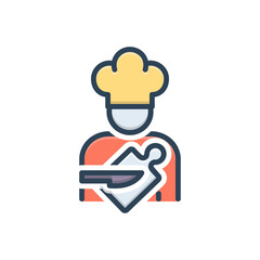 Color illustration icon for cook