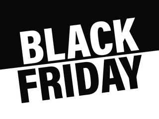 Poster design for sale on Black Friday. Advertising banner in black and white.