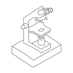 Microscope vector icon.Isometric vector icon isolated on white background microscope.