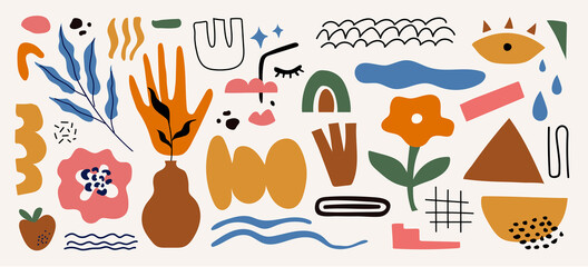 Modern abstract elements set, minimal design, vector illustration.