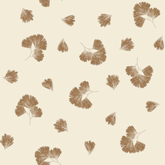 Small Leaves Seamless Pattern Trendy Bright Colors Fashion Design Elegant Materials