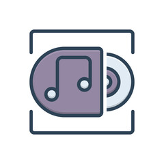 Color illustration icon for album