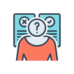 Color illustration icon for hypothesis