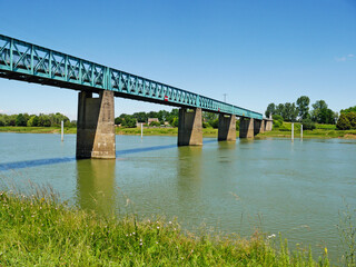 bridge over the river in summer