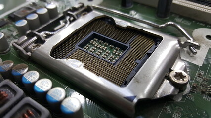 desktop computer processor socket close-up
