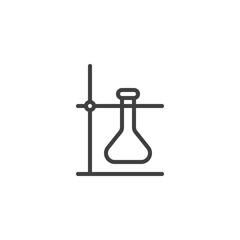Lab flask line icon. linear style sign for mobile concept and web design. Laboratory test tube outline vector icon. Symbol, logo illustration. Vector graphics