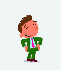  Satisfied cartoon character of businessman