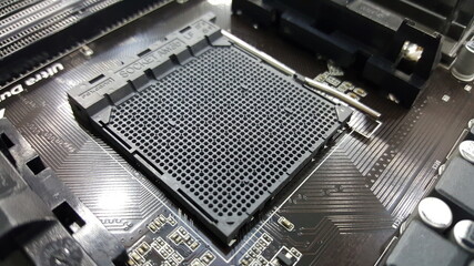 desktop computer processor socket close-up