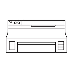 Printer vector icon.Outline vector icon isolated on white background printer.