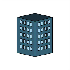 Company icon on white background. Black building business vector illustration eps 10