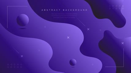 Minimal geometric creative background. Dynamic fluid shapes composition. Abstract gradient liquid purple Eps10 vector.