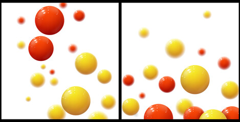 Plastic bubbles, spheres. Glossy balls. Vector Set