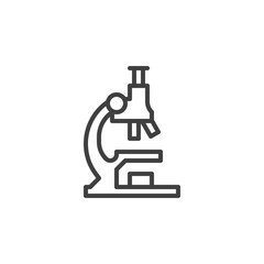 Lab microscope line icon. linear style sign for mobile concept and web design. Microscope outline vector icon. Symbol, logo illustration. Vector graphics