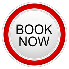 Book now Button on white background - illustration