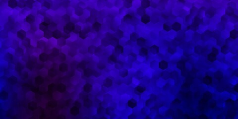 Dark blue, red vector template in a hexagonal style.