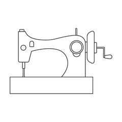 Sewing machine vector icon.Outline vector icon isolated on white background sewing machine.