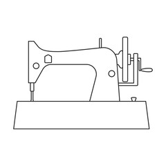 Sewing machine vector icon.Outline vector icon isolated on white background sewing machine.