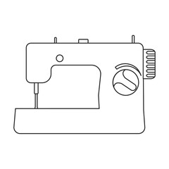Sewing machine vector icon.Outline vector icon isolated on white background sewing machine.