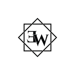 Letter EW luxury logo design vector