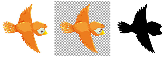 Cute orange bird cartoon character