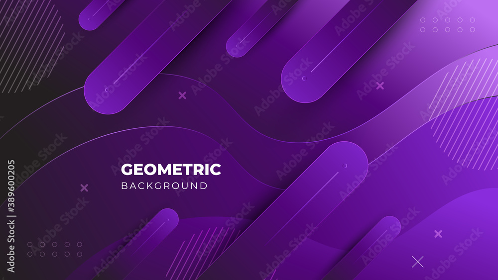 Poster minimal geometric creative background. dynamic shapes composition. abstract gradient purple eps10 ve