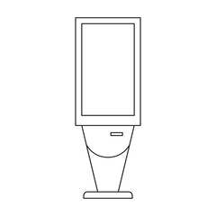 Terminal vector icon.Outline vector icon isolated on white background terminal.