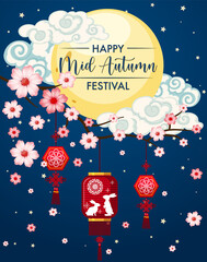 Fototapeta na wymiar Chinese mid autumn festival background