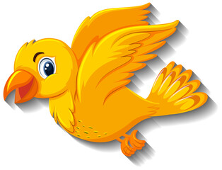 Fototapeta premium Cute yellow bird cartoon character