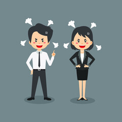 Stock Vector Business Character Angry