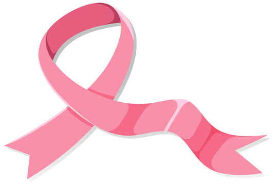 The breast cancer pink ribbon on white background