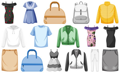 Set of costume objects