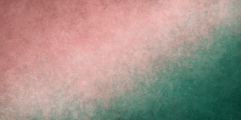 Grunge watercolor background with a smooth diagonal transition from pink to green